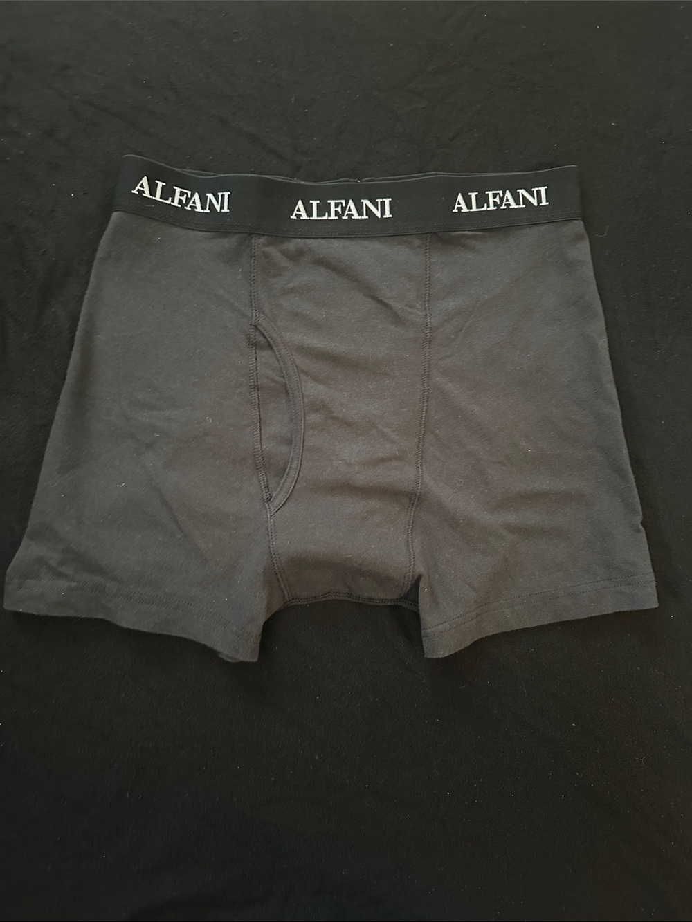 Alfani Black Men's Stretch Boxer Briefs with Logo Waistband